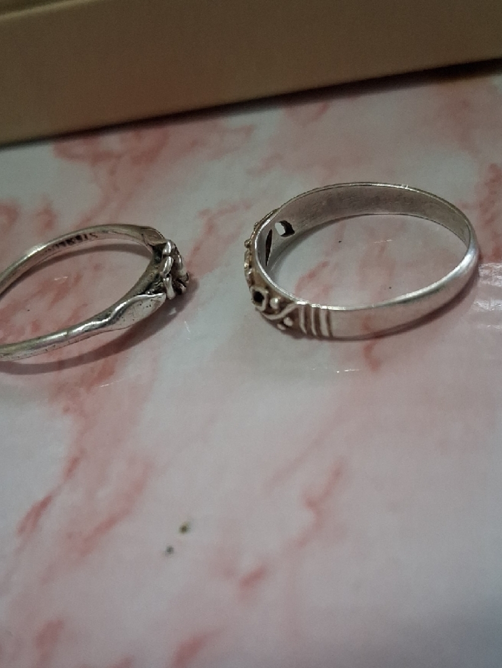 Sterling Silver Floral Stackable Rings - Silver - Picture 4 of 4
